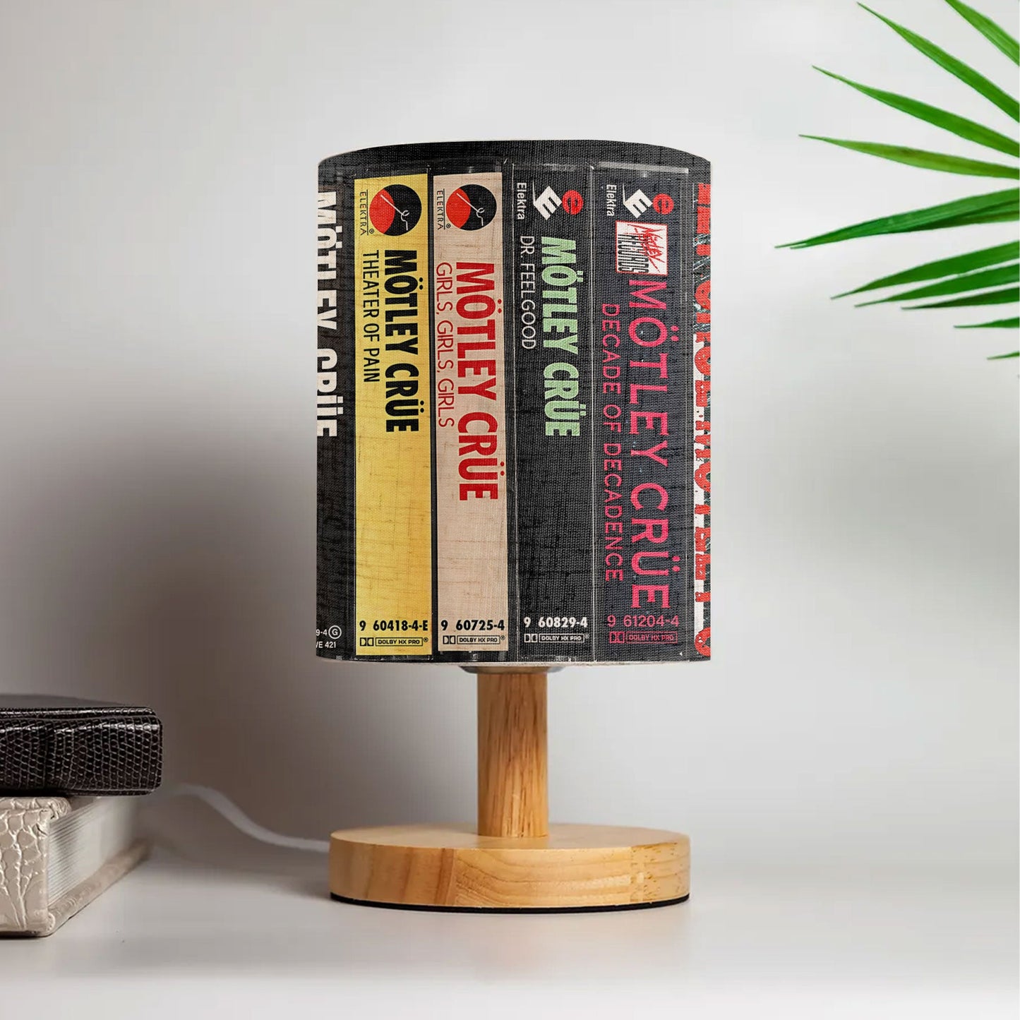 Retro Rock Music Album Spine Table Fabric Lamp – Vintage Cassette Style Desk Light