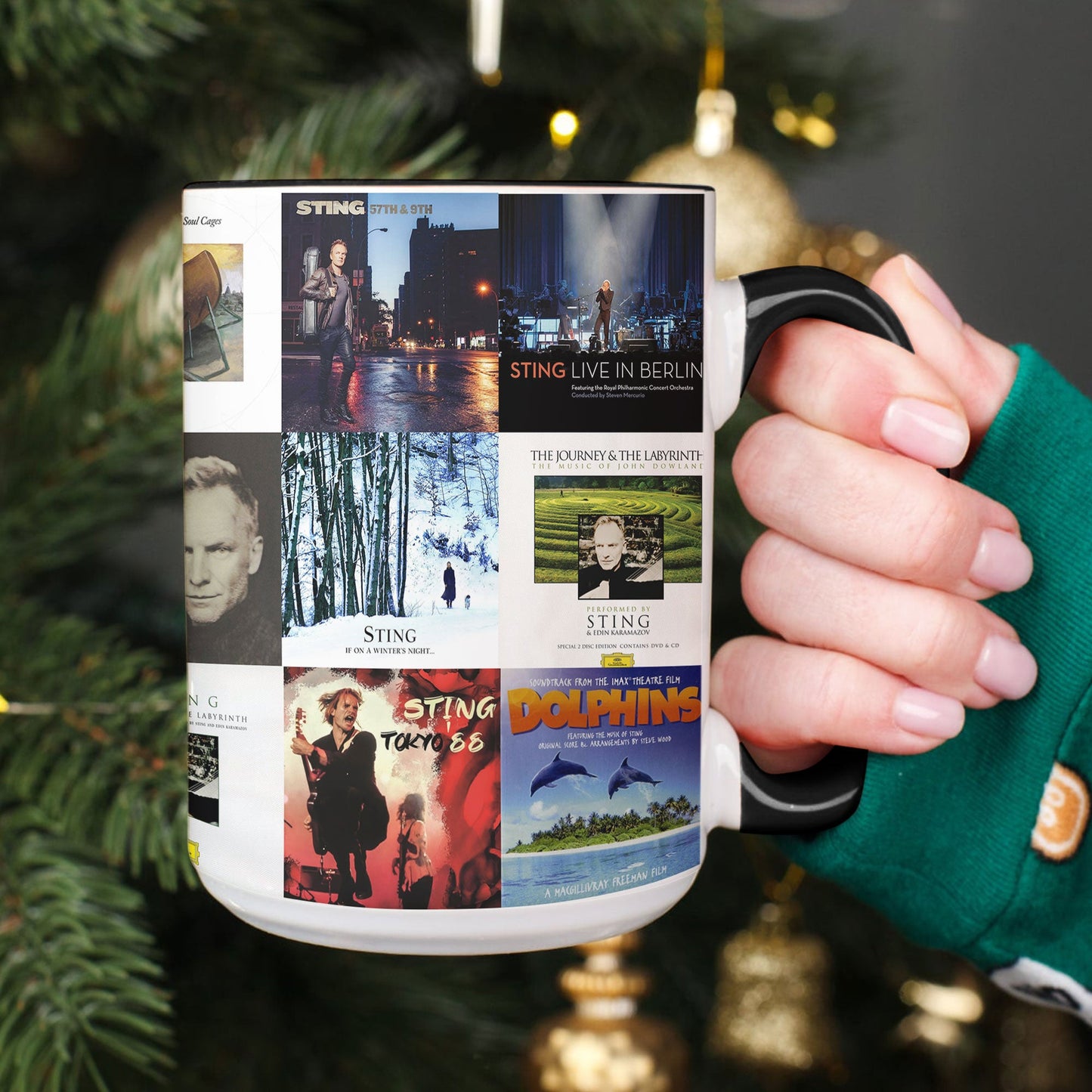 Sting Accent Mug – Iconic Album Cover Collage Gift