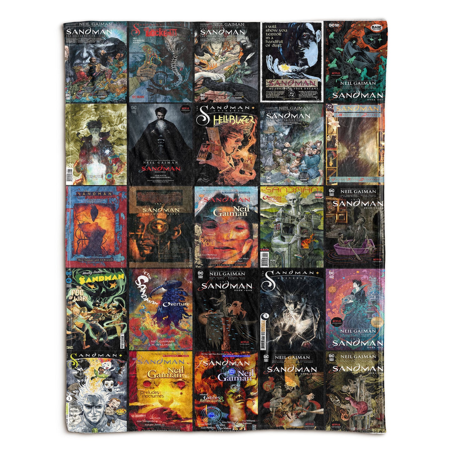 The Sandman Comic Sherpa Blanket – Neil Gaiman Graphic Novel Throw Blanket for Cozy Home Decor