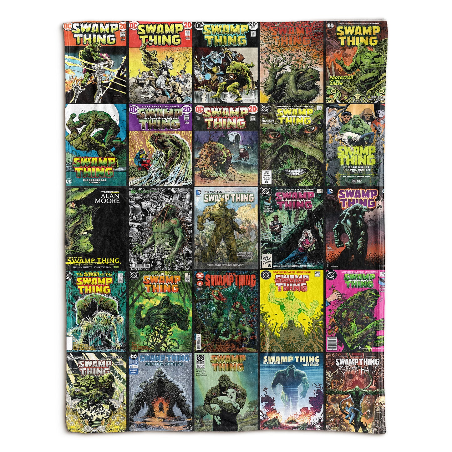 Swamp Thing Comic Sherpa Blanket – DC Horror Fantasy Throw Blanket for Cozy Home Decor