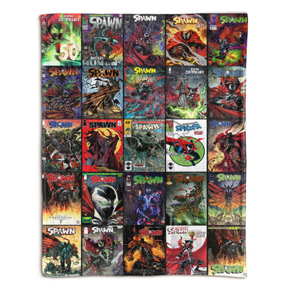 Spawn Comic Sherpa Blanket – Todd McFarlane Dark Superhero Throw Blanket for Cozy Home Decor