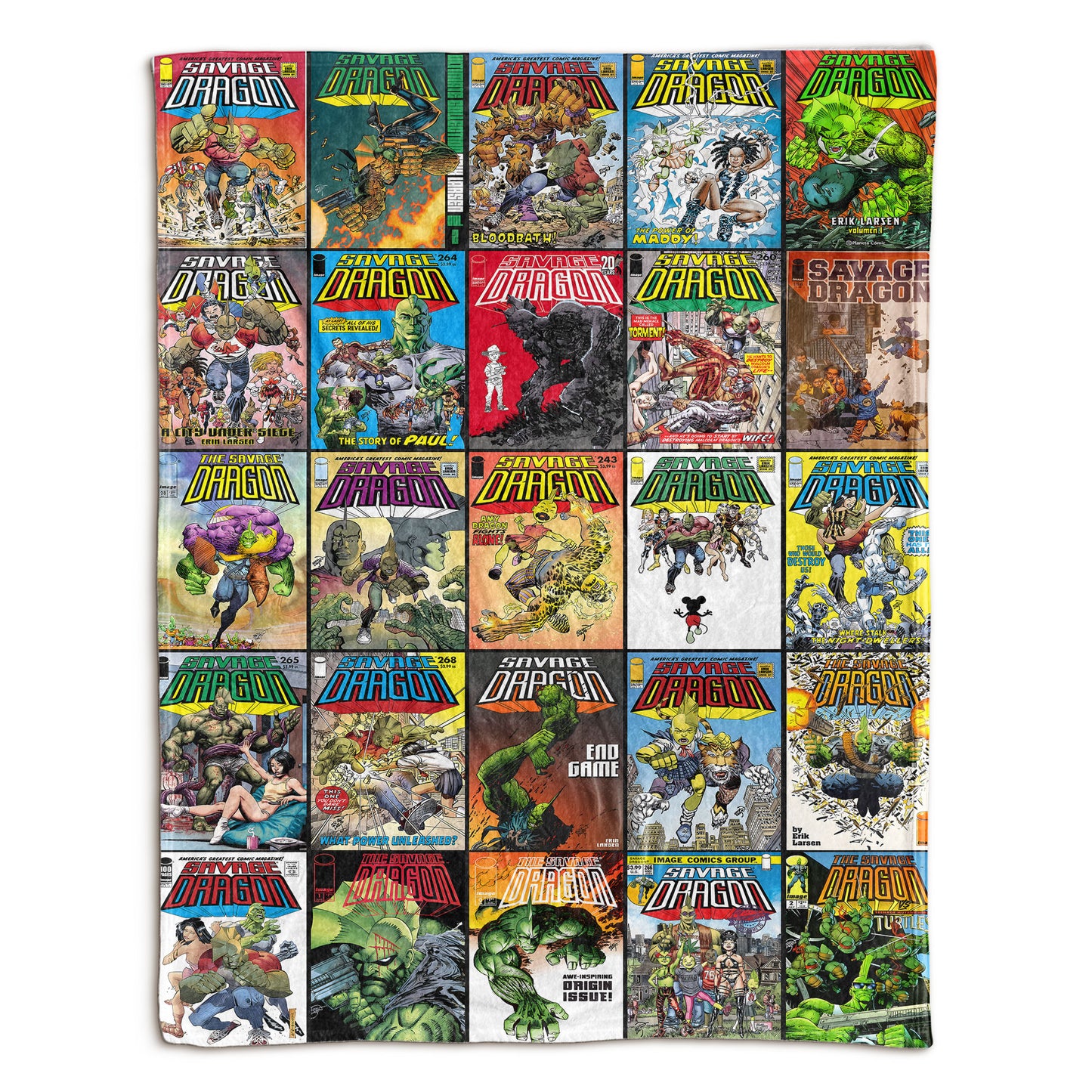 Savage Dragon Comic Sherpa Blanket – Erik Larsen Superhero Throw Blanket for Cozy Home Decor