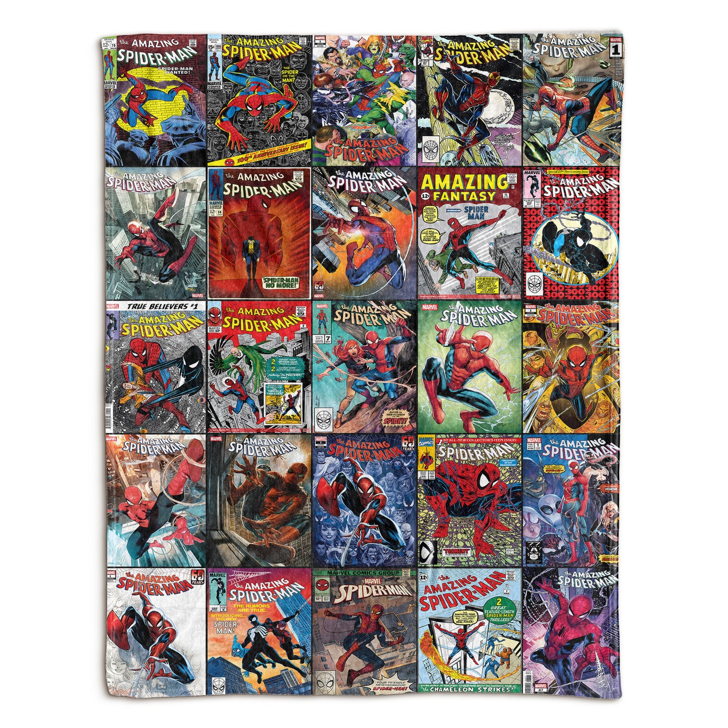 The Amazing Spider-Man Comic Cover Sherpa Blanket – Marvel Spider-Man Cozy Throw