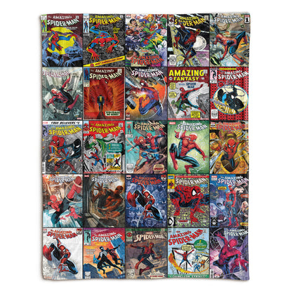 The Amazing Spider-Man Comic Cover Sherpa Blanket – Marvel Spider-Man Cozy Throw