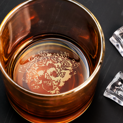 Grateful Dead Engraved Whiskey Glass – Vintage Jam Band Icon Collection ( With Box )
