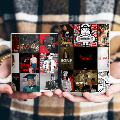 Lil Wayne Accent Mug – Album Cover Collage for Hip-Hop Fans