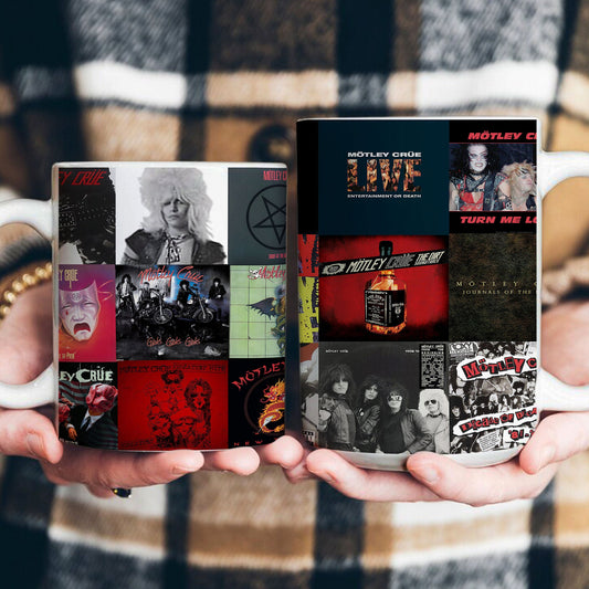 Mötley Crüe Accent Mug – Classic Hard Rock Album Collage Gift