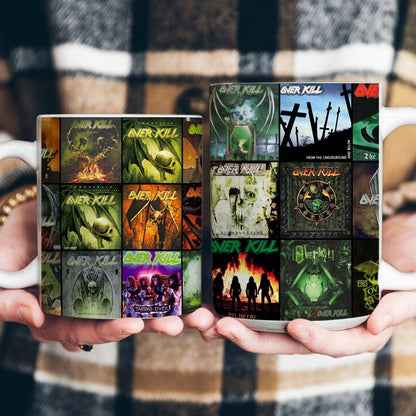 Overkill Accent Mug – Thrash Metal Legends Album Collage Gift