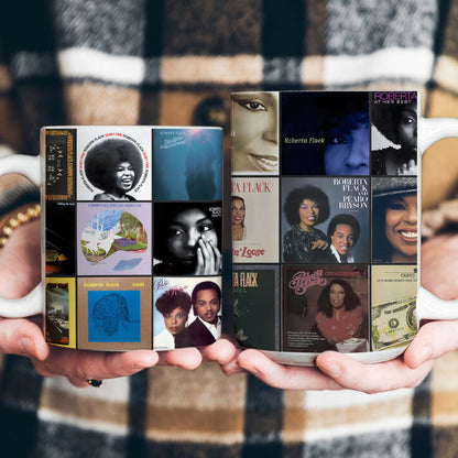 Roberta Flack Accent Mug – Soulful Classics Album Collage Gift