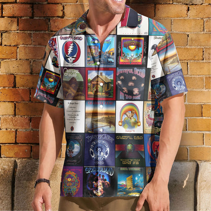 Grateful Dead Inspried Unisex Hawaiian Shirt – Albums Collection Print Button-Up