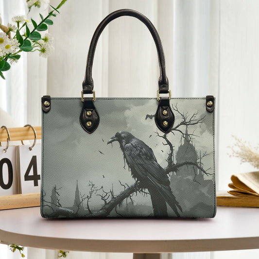 The Raven Gothic Leather Handbag & Wallet Set – Dark Literature Inspired