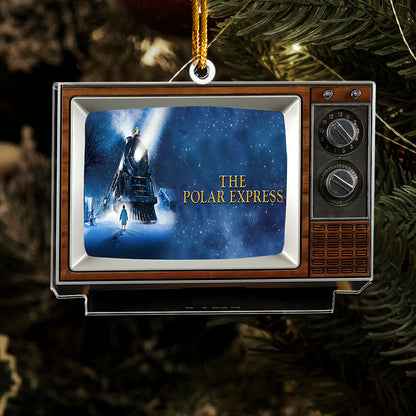 The Polar Express Christmas Acrylic Ornament – Retro TV Holiday Decoration