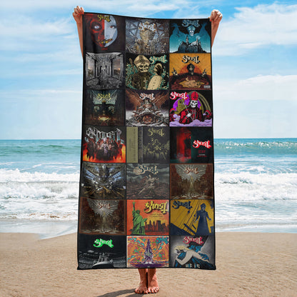 Ghost Beach Towel – Album Cover Collage Classic Rock Towel