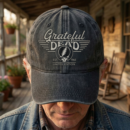 Grateful Dead Steal Your Face Est 1965 Denim Cap – Retro Vintage Dad Cap Gift For Dad (With Box)