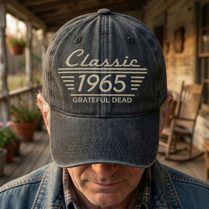 Grateful Dead Classic 1965 Est Psychedelic Rock Band Music Merch Denim Cap – Retro Vintage Dad Cap Gift For Dad (With Box)