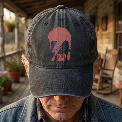 David Bowie Ziggy Stardust Rebel Rebel Denim Cap – Retro Music Fan Cap Gift For Dad (With Box)