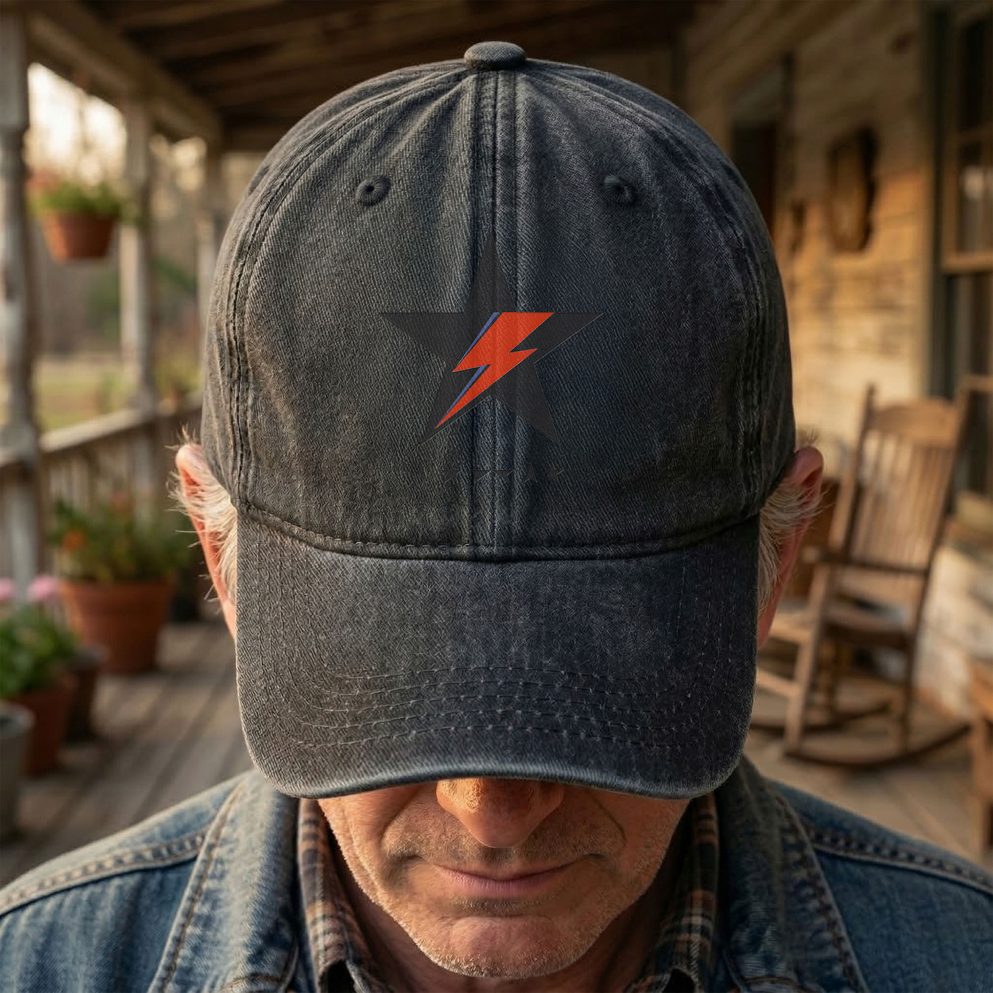 David Bowie Blackstar Ziggy Lightning Denim Cap – Retro Music Cap Gift For Dad (With Box)