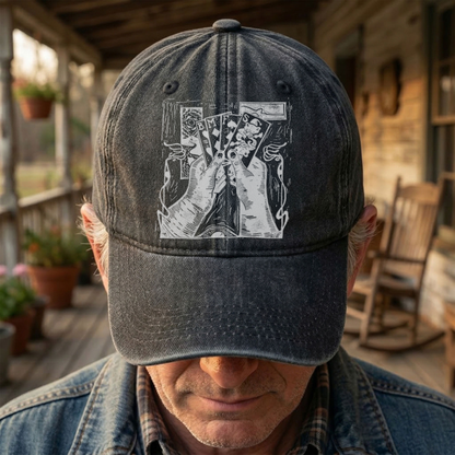 Billy Strings BMFS Playing Cards Woodcut Graphic Music Merch Denim Cap – Retro Vintage Dad Cap Gift For Dad (With Box)