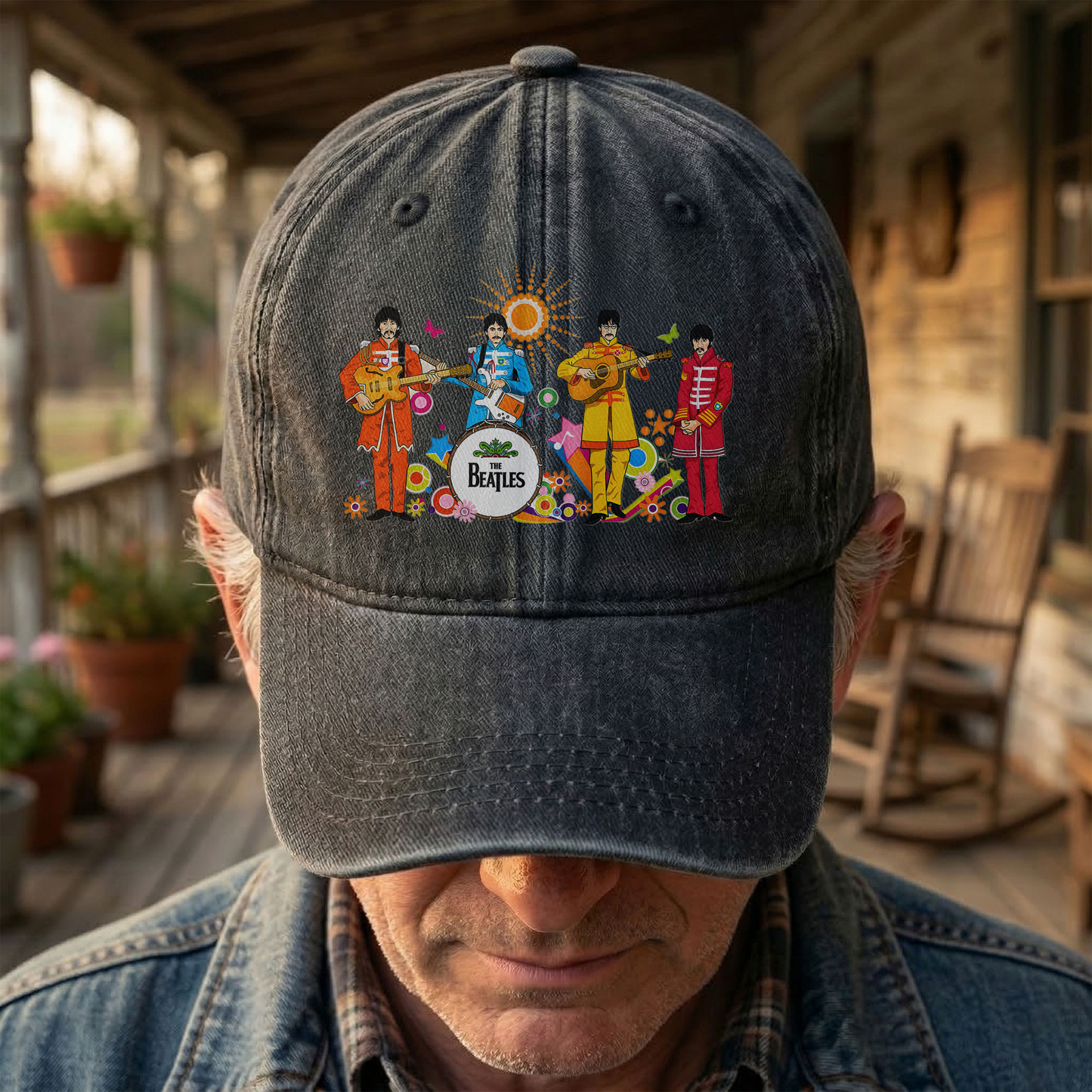 Sgt. Pepper's Lonely Hearts Club Band Denim Cap – The Beatles Merch Gift for Dad (With Box)