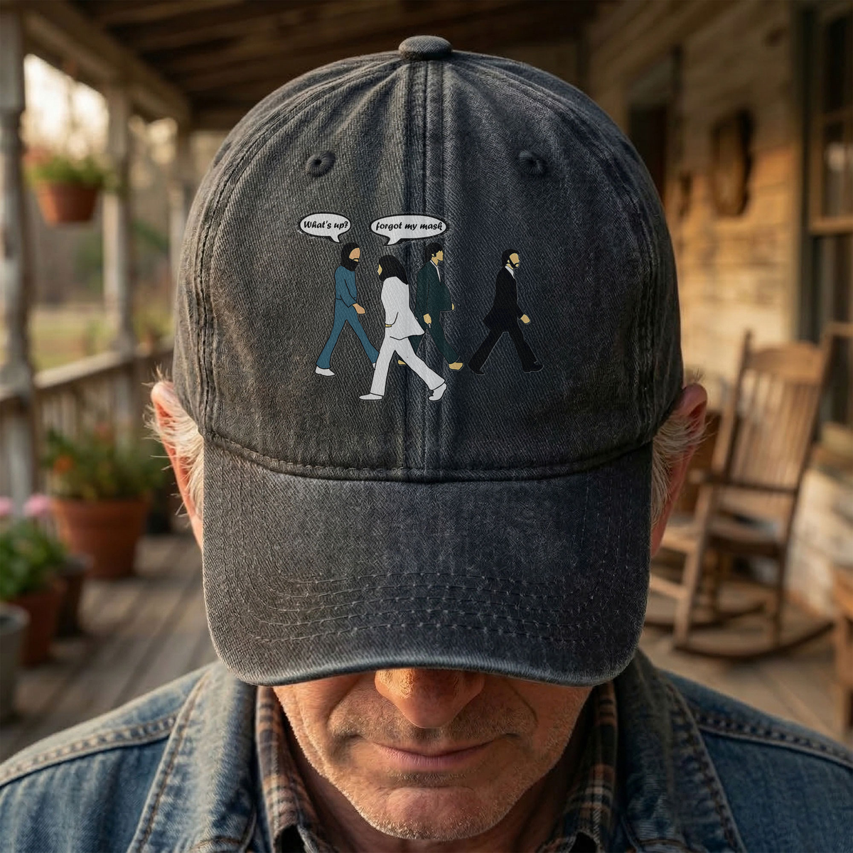 The Beatles Abbey Road Parody Vintage Denim Cap – Retro Music Band Cap Gift For Dad (With Box)