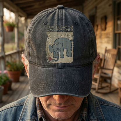 The Microphones The Glow Denim Cap – Retro Indie Rock Music Fan Cap Gift For Dad (With Box)