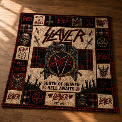 Slayer Quilt Blanket – Forever Rock And Roll High Quality Quilt Blanket Version 2