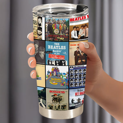 The Beatles Album Collage Tumbler – A Timeless Tribute to Musical History