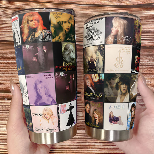 Stevie Nicks Album Collage Tumbler – A Mystical Rock Nostalgia Tribute