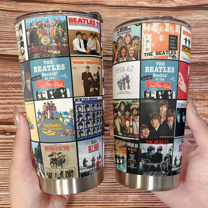 The Beatles Album Collage Tumbler – A Timeless Tribute to Musical History
