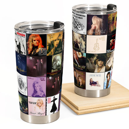 Stevie Nicks Album Collage Tumbler – A Mystical Rock Nostalgia Tribute