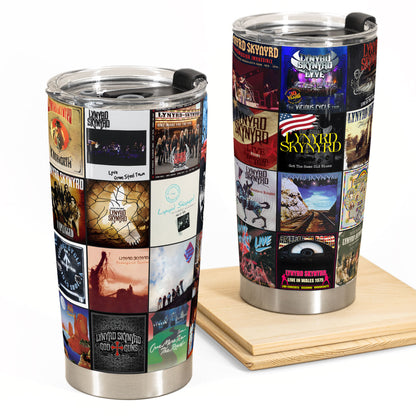 Lynyrd Skynyrd Album Collage Tumbler – A Southern Rock Nostalgia Tribute