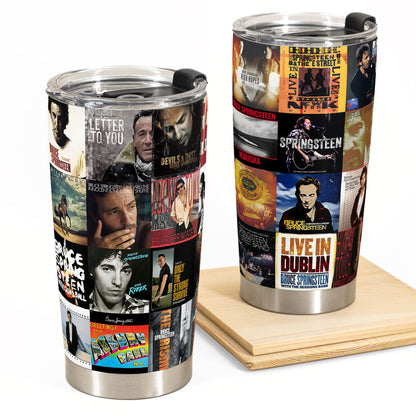 Bruce Springsteen Album Collage Tumbler – A Nostalgic Journey with The Boss