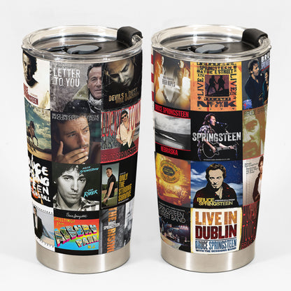 Bruce Springsteen Album Collage Tumbler – A Nostalgic Journey with The Boss