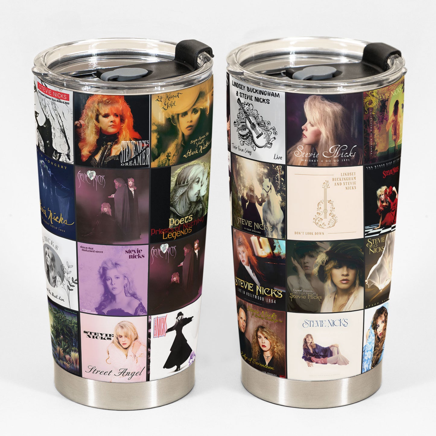 Stevie Nicks Album Collage Tumbler – A Mystical Rock Nostalgia Tribute