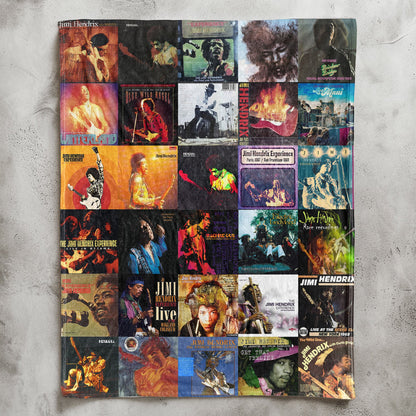 Jimi Hendrix Sherpa Blanket – Iconic Album Cover Collage Gift for Legendary Rock Fans