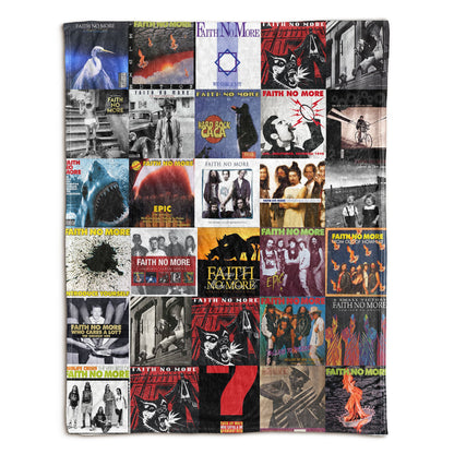 Faith No More Sherpa Blanket – Iconic Album Cover Collage Gift for Rock Fans