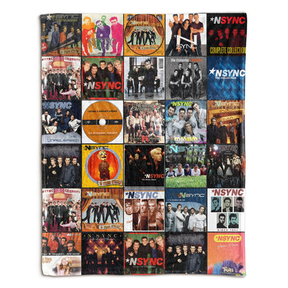 NSYNC Sherpa Blanket – Ultimate Boy Band Album Cover Collage Gift