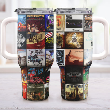 Lynyrd Skynyrd Album Collage Tumbler – A Southern Rock Nostalgia Tribute