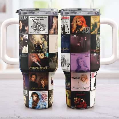 Stevie Nicks Album Collage Tumbler – A Mystical Rock Nostalgia Tribute