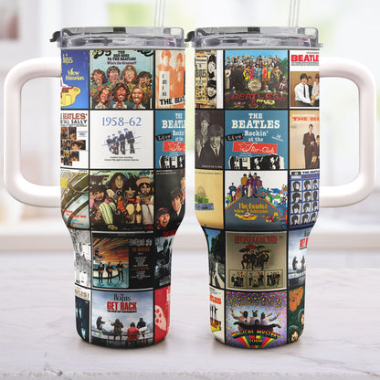 The Beatles Album Collage Tumbler – A Timeless Tribute to Musical History