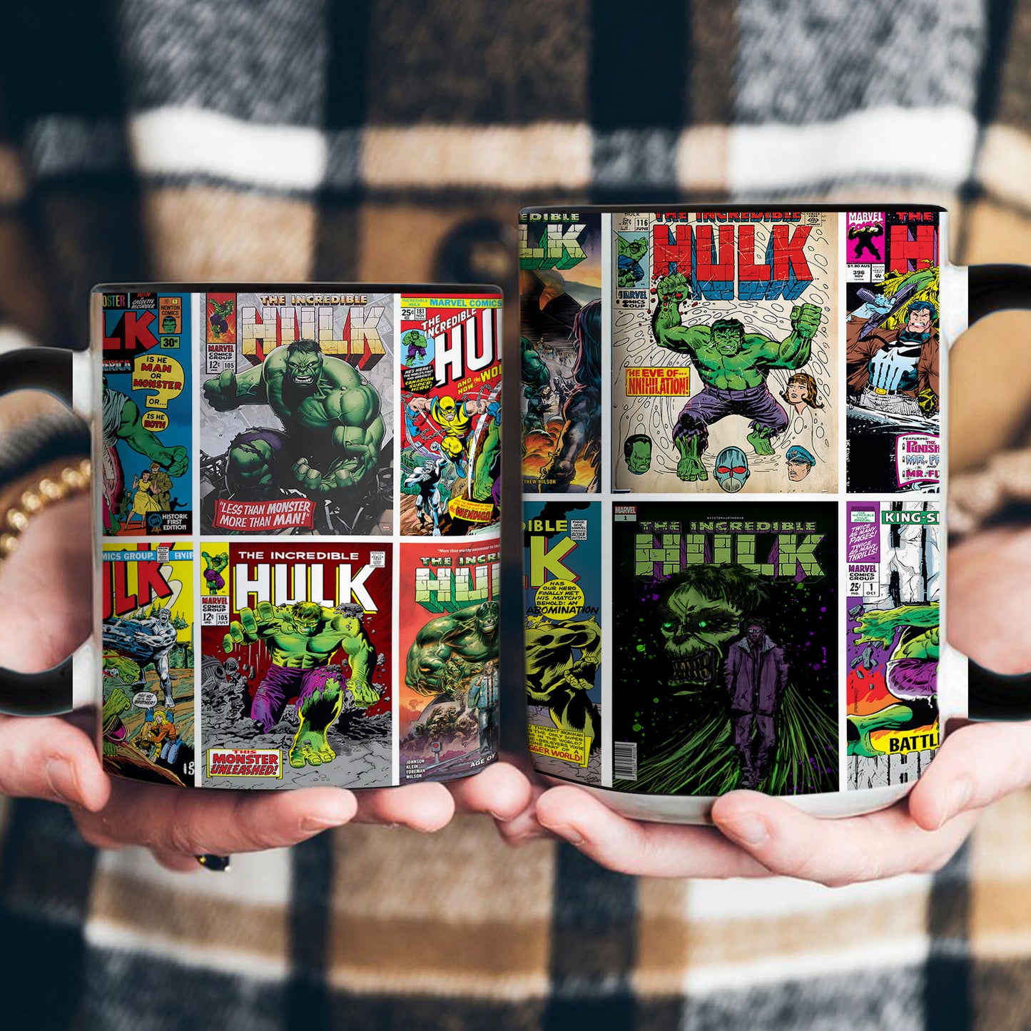 Hulk Comic Mug – Vintage Marvel Superhero Coffee Mug with Black Handle