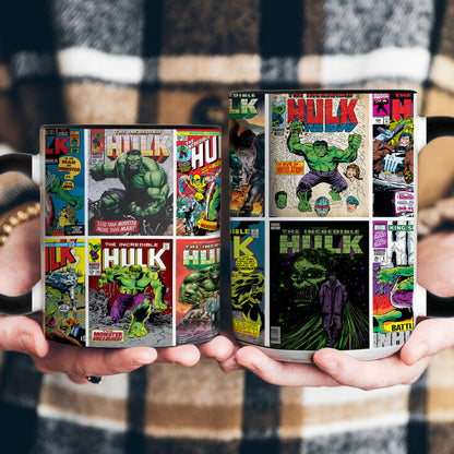 Hulk Comic Mug – Vintage Marvel Superhero Coffee Mug with Black Handle