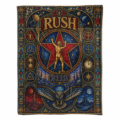 Rush Band Sherpa Blanket – Starman 2112 Stained Glass Blanket