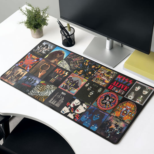 KISS Rock N Roll Album Covers Desk Mat – Non-slip Office Gift Keyboard Pad Birthday Gift For Music Lovers