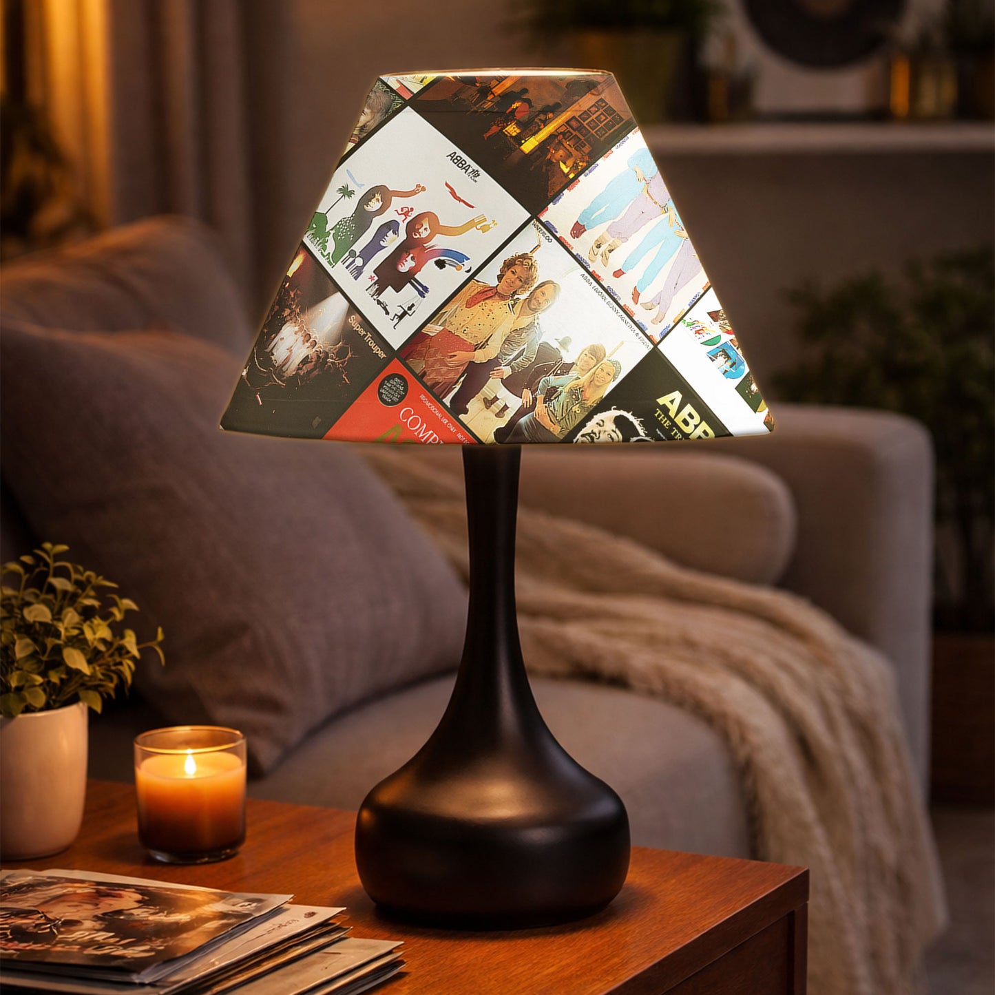 ABBA Table Lamp – Cylinder & Pyramid Design Music Decor