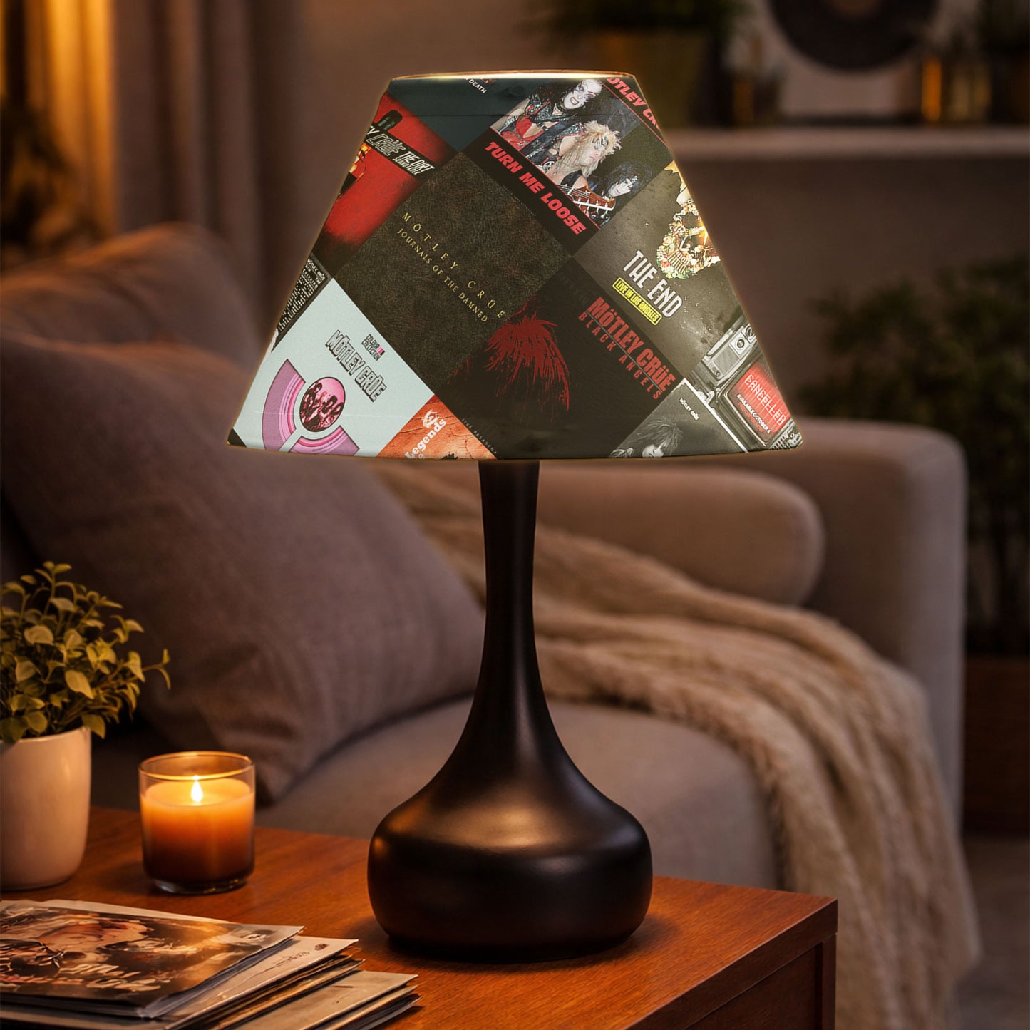 Mötley Crüe Table Lamp – Cylinder & Pyramid Design Music Decor