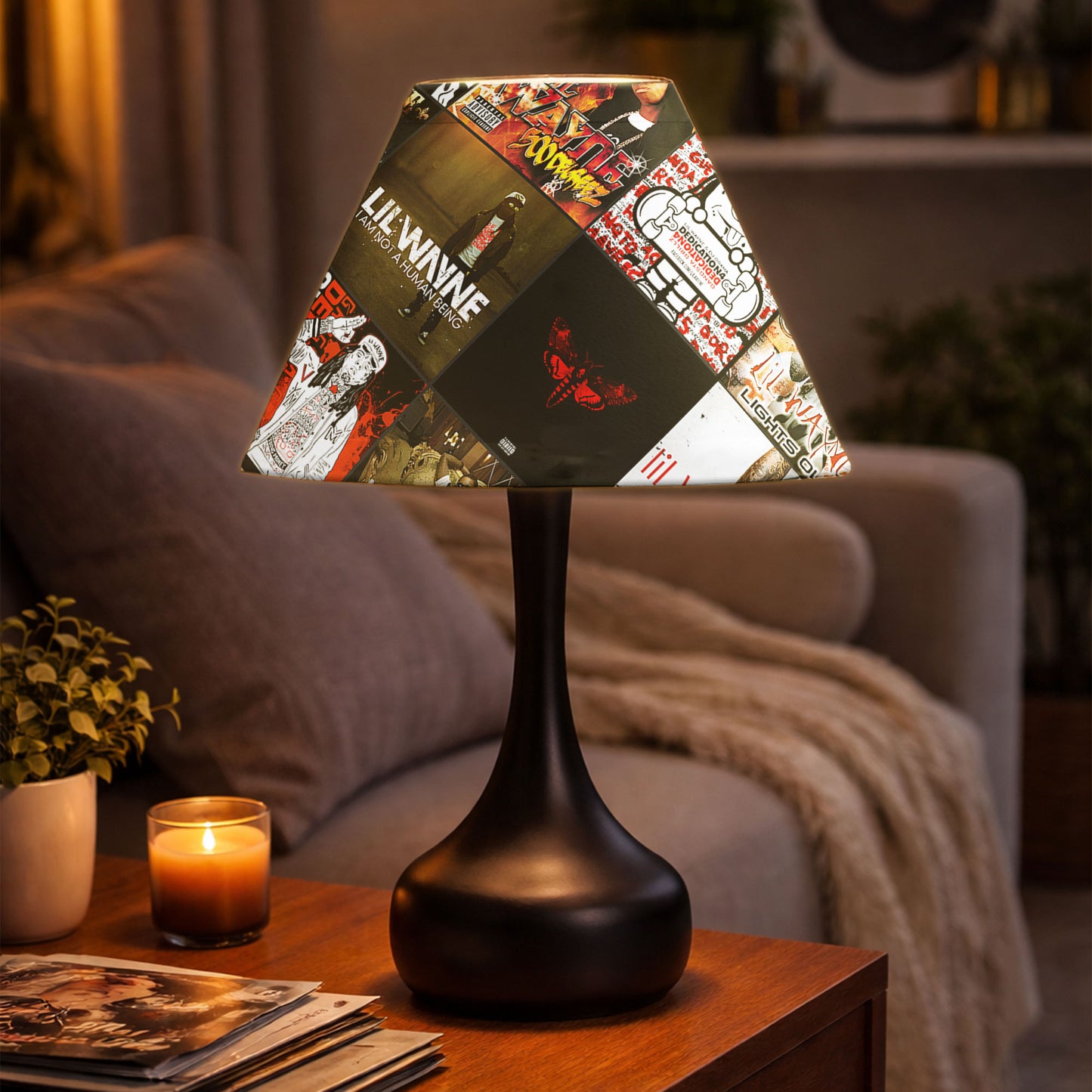 Lil Wayne Table Lamp – Cylinder & Pyramid Design Music Decor