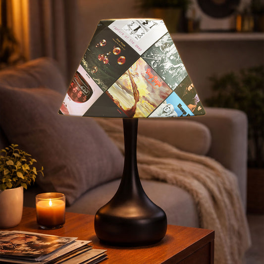 Deep Purple Table Lamp – Cylinder & Pyramid Design Music Decor