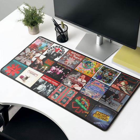 Red Hot Chili Peppers Album Covers Collage Desk Mat – Non-slip Office Gift Keyboard Pad Birthday Gift For Music Lovers