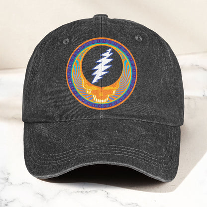 Grateful Dead Denim Dad Cap – Steal Your Face Skull Design (With BOX)